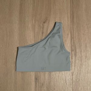 Set Active one shoulder ribbed bra